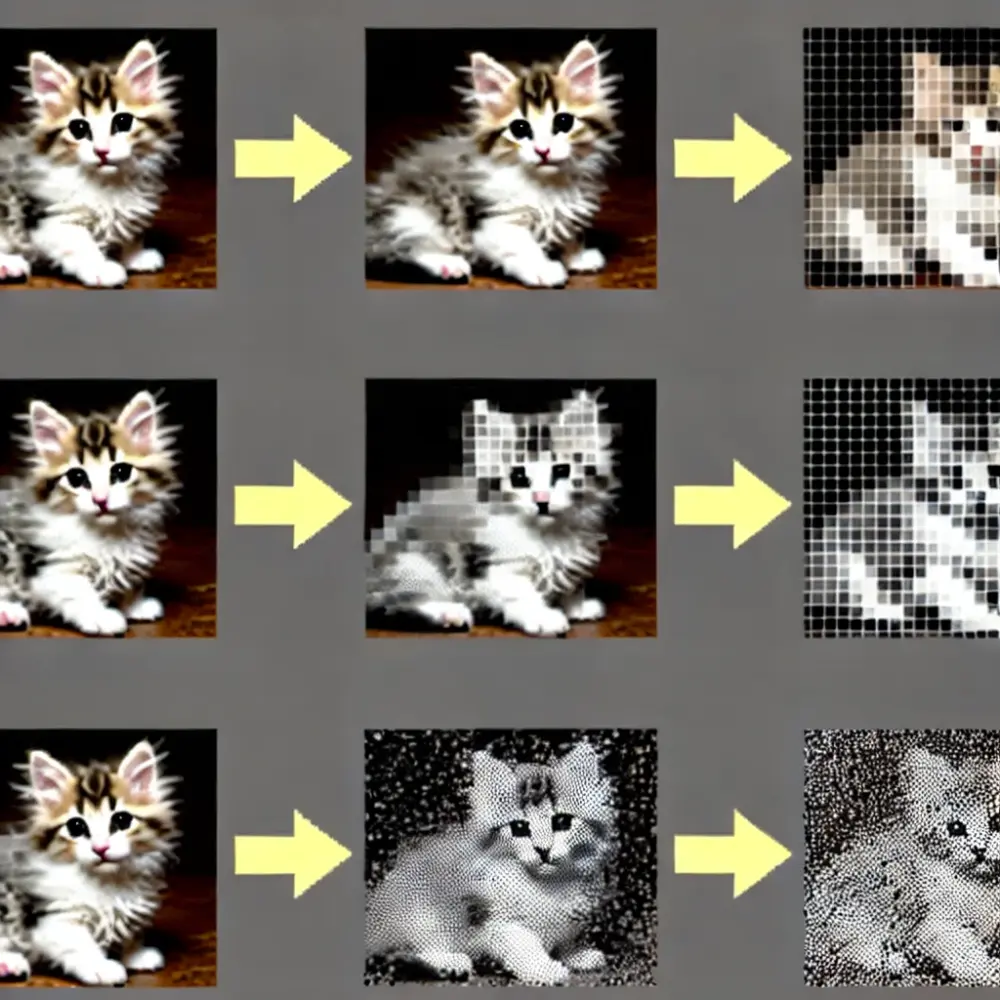 process ai uses to deconstruct kitten into recognisable patterns