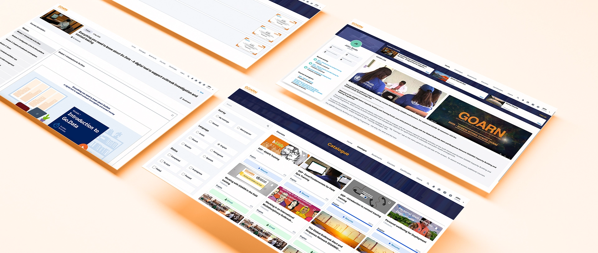 WHO Learning Platform Interface